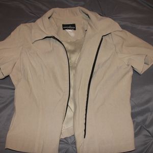 Tan Zipper Blouse